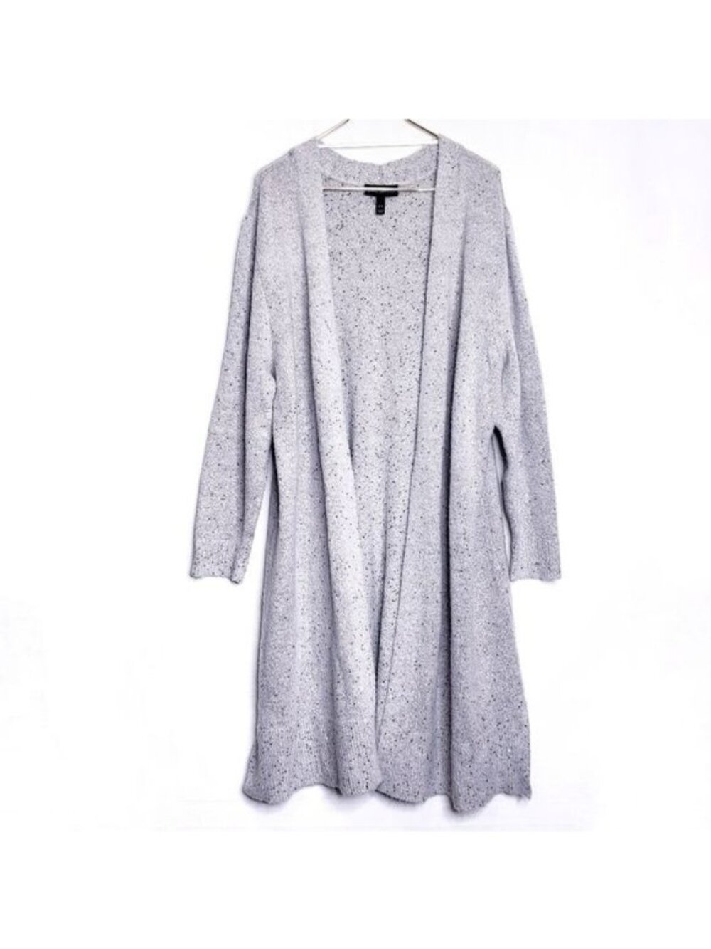 Lane Bryant Taupe Sequined Long Line Cardigan Sweater Duster Women's Size 14/16
